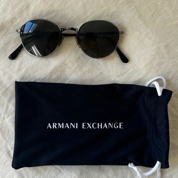 Giorgio Armani Round Black Sunglasses with Silver Mirrored Lenses AR6052 GIORGIO ARMANI 6052 30156J 52 | SUNGLASSES Unisex EyeShop main image 2